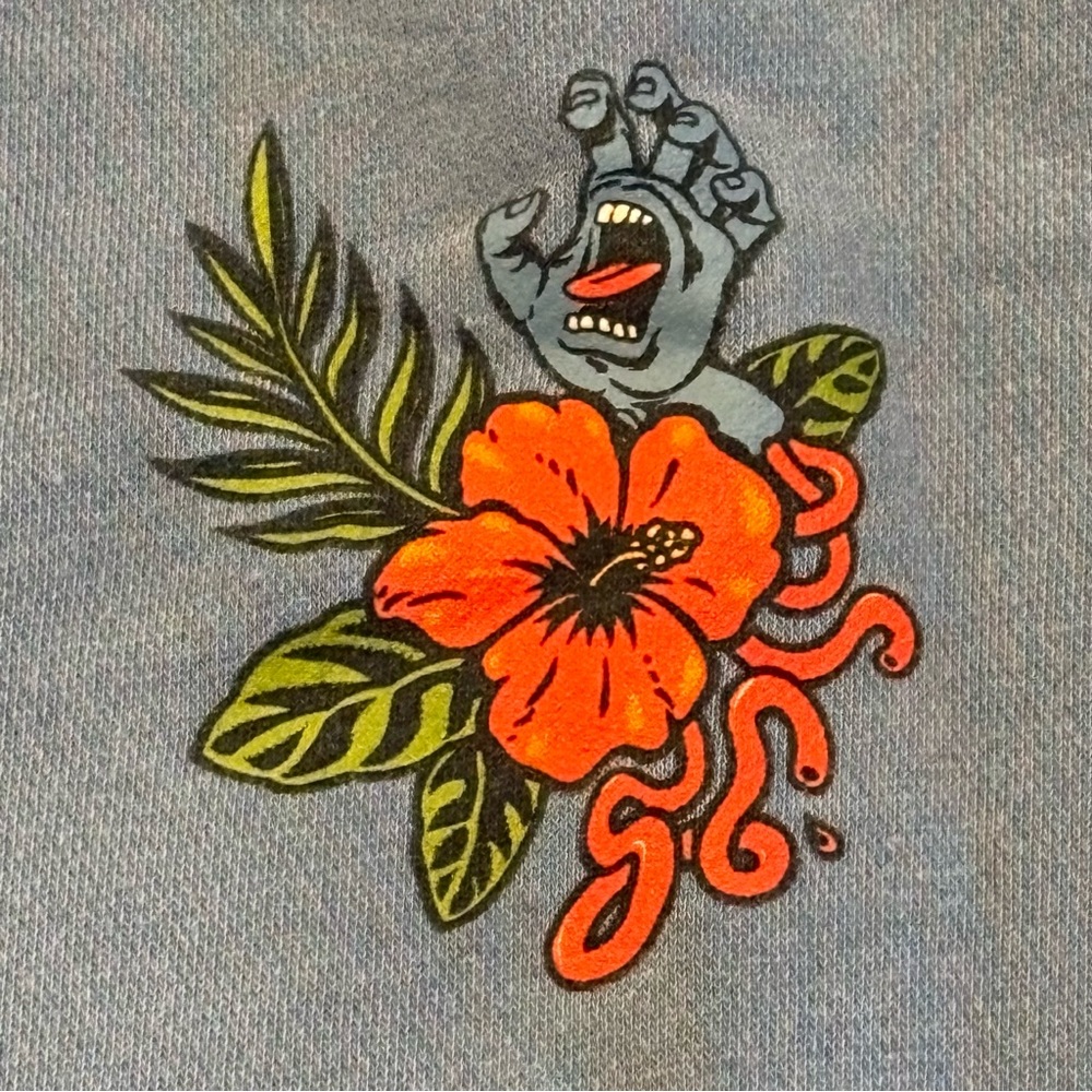 Santa Cruz Floral Hand Logo Blue Hoodie Men’s Small / Unisex Oversized - Picture 4 of 8